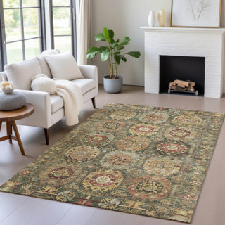 Piper Looms Chantille Medallions ACN2024 Aloe Machine Washable Area Rug Lifestyle Image Feature
