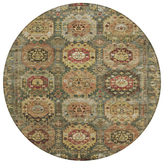 Piper Looms Chantille Medallions ACN2024 Aloe Machine Washable Area Rug Round Main Image