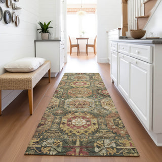 Piper Looms Chantille Medallions ACN2024 Aloe Machine Washable Area Rug Runner Lifestyle Image Feature