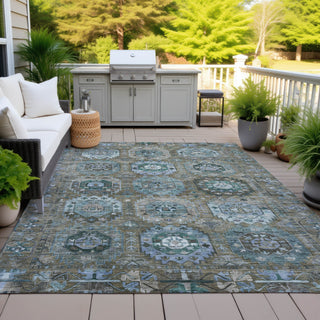Piper Looms Chantille Medallions ACN2024 Brown Machine Washable Area Rug Outdoor Lifestyle Image Feature