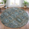 Piper Looms Chantille Medallions ACN2024 Brown Machine Washable Area Rug Round Lifestyle Image Feature