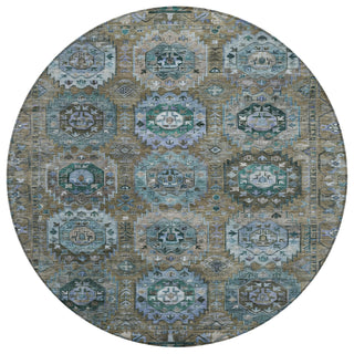 Piper Looms Chantille Medallions ACN2024 Brown Machine Washable Area Rug Round Main Image