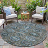 Piper Looms Chantille Medallions ACN2024 Brown Machine Washable Area Rug Round Outdoor Lifestyle Image Feature