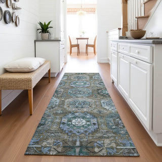 Piper Looms Chantille Medallions ACN2024 Brown Machine Washable Area Rug Runner Lifestyle Image Feature