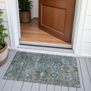 Piper Looms Chantille Medallions ACN2024 Brown Machine Washable Area Rug Scatter Outdoor Lifestyle Image Feature