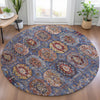 Piper Looms Chantille Medallions ACN2024 Denim Machine Washable Area Rug Round Lifestyle Image Feature