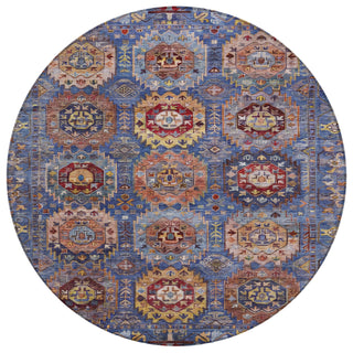 Piper Looms Chantille Medallions ACN2024 Denim Machine Washable Area Rug Round Main Image