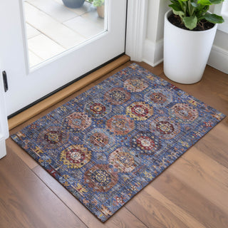 Piper Looms Chantille Medallions ACN2024 Denim Machine Washable Area Rug Scatter Lifestyle Image Feature