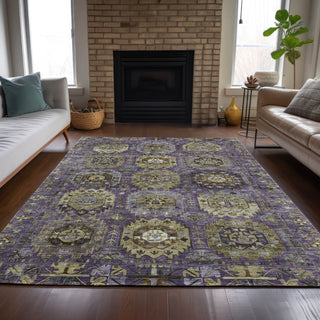 Piper Looms Chantille Medallions ACN2024 Eggplant Machine Washable Area Rug Lifestyle Image Feature