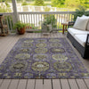 Piper Looms Chantille Medallions ACN2024 Eggplant Machine Washable Area Rug Outdoor Lifestyle Image Feature