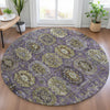 Piper Looms Chantille Medallions ACN2024 Eggplant Machine Washable Area Rug Round Lifestyle Image Feature