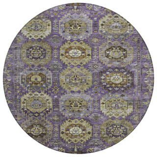 Piper Looms Chantille Medallions ACN2024 Eggplant Machine Washable Area Rug Round Main Image
