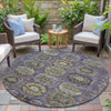 Piper Looms Chantille Medallions ACN2024 Eggplant Machine Washable Area Rug Round Outdoor Lifestyle Image Feature
