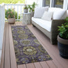 Piper Looms Chantille Medallions ACN2024 Eggplant Machine Washable Area Rug Runner Outdoor Lifestyle Image Feature