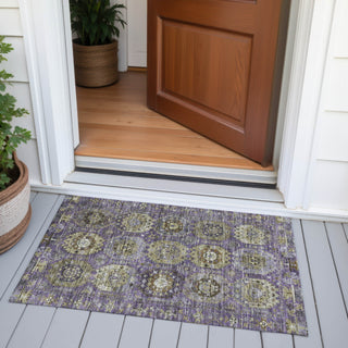 Piper Looms Chantille Medallions ACN2024 Eggplant Machine Washable Area Rug Scatter Outdoor Lifestyle Image Feature