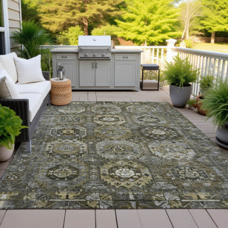 Piper Looms Chantille Medallions ACN2024 Mocha Machine Washable Area Rug Outdoor Lifestyle Image Feature