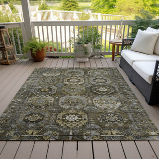 Piper Looms Chantille Medallions ACN2024 Mocha Machine Washable Area Rug Outdoor Lifestyle Image Feature
