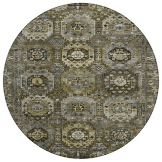 Piper Looms Chantille Medallions ACN2024 Mocha Machine Washable Area Rug Round Main Image