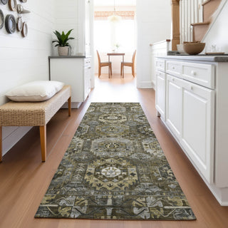 Piper Looms Chantille Medallions ACN2024 Mocha Machine Washable Area Rug Runner Lifestyle Image Feature
