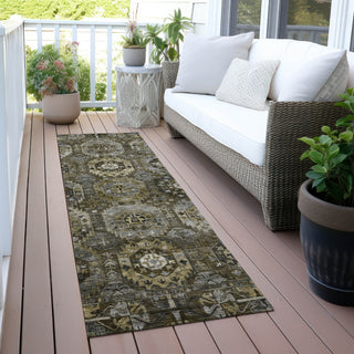 Piper Looms Chantille Medallions ACN2024 Mocha Machine Washable Area Rug Runner Outdoor Lifestyle Image Feature