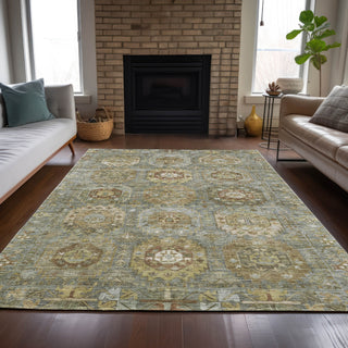 Piper Looms Chantille Medallions ACN2024 Sage Machine Washable Area Rug Lifestyle Image Feature