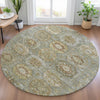 Piper Looms Chantille Medallions ACN2024 Sage Machine Washable Area Rug Round Lifestyle Image Feature