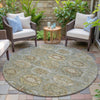 Piper Looms Chantille Medallions ACN2024 Sage Machine Washable Area Rug Round Outdoor Lifestyle Image Feature