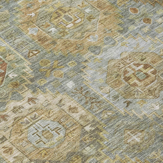 Piper Looms Chantille Medallions ACN2024 Sage Machine Washable Area Rug Swatch Image