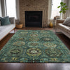 Piper Looms Chantille Medallions ACN2024 Teal Machine Washable Area Rug Lifestyle Image Feature