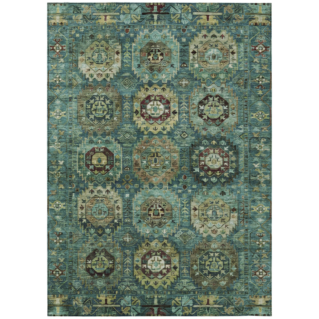 Piper Looms Chantille Medallions ACN2024 Teal Machine Washable Area Rug main image