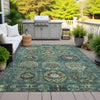 Piper Looms Chantille Medallions ACN2024 Teal Machine Washable Area Rug Outdoor Lifestyle Image Feature
