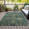 Piper Looms Chantille Medallions ACN2024 Teal Machine Washable Area Rug Outdoor Lifestyle Image Feature