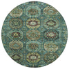 Piper Looms Chantille Medallions ACN2024 Teal Machine Washable Area Rug Round Main Image