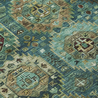 Piper Looms Chantille Medallions ACN2024 Teal Machine Washable Area Rug Swatch Image
