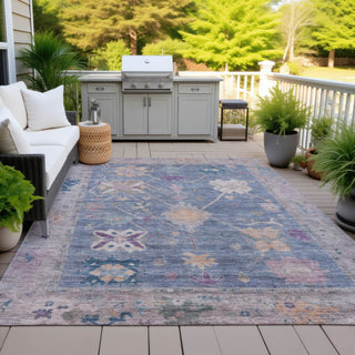 Piper Looms Chantille Global ACN2025 Blue Machine Washable Area Rug Outdoor Lifestyle Image Feature