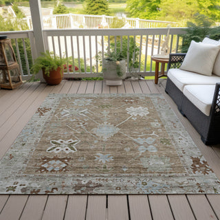 Piper Looms Chantille Global ACN2025 Brown Machine Washable Area Rug Outdoor Lifestyle Image Feature