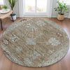 Piper Looms Chantille Global ACN2025 Brown Machine Washable Area Rug Round Lifestyle Image Feature