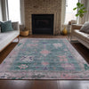 Piper Looms Chantille Global ACN2025 Green Machine Washable Area Rug Lifestyle Image Feature