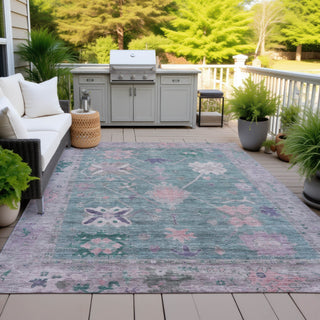 Piper Looms Chantille Global ACN2025 Green Machine Washable Area Rug Outdoor Lifestyle Image Feature