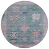 Piper Looms Chantille Global ACN2025 Green Machine Washable Area Rug Round Main Image
