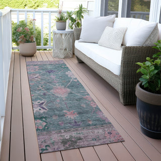 Piper Looms Chantille Global ACN2025 Green Machine Washable Area Rug Runner Outdoor Lifestyle Image Feature