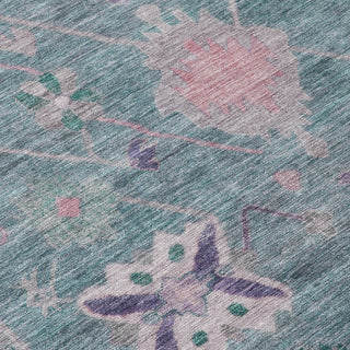 Piper Looms Chantille Global ACN2025 Green Machine Washable Area Rug Swatch Image