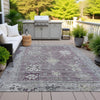 Piper Looms Chantille Global ACN2025 Merlot Machine Washable Area Rug Outdoor Lifestyle Image Feature