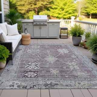 Piper Looms Chantille Global ACN2025 Merlot Machine Washable Area Rug Outdoor Lifestyle Image Feature