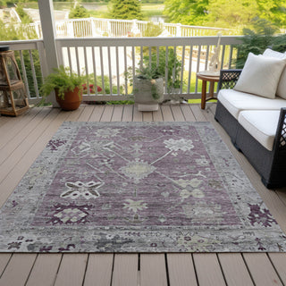 Piper Looms Chantille Global ACN2025 Merlot Machine Washable Area Rug Outdoor Lifestyle Image Feature
