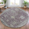 Piper Looms Chantille Global ACN2025 Merlot Machine Washable Area Rug Round Lifestyle Image Feature