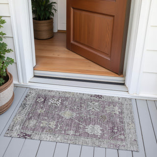 Piper Looms Chantille Global ACN2025 Merlot Machine Washable Area Rug Scatter Outdoor Lifestyle Image Feature