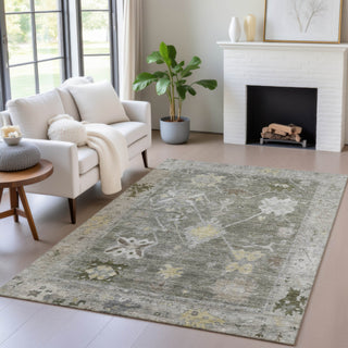 Piper Looms Chantille Global ACN2025 Pewter Machine Washable Area Rug Lifestyle Image Feature