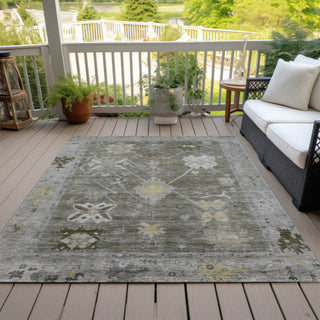 Piper Looms Chantille Global ACN2025 Pewter Machine Washable Area Rug Outdoor Lifestyle Image Feature