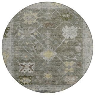 Piper Looms Chantille Global ACN2025 Pewter Machine Washable Area Rug Round Main Image